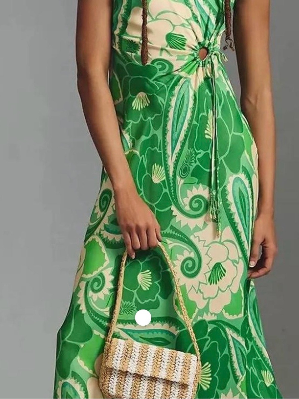 Farm Rio Floral Cutout Midi Dress